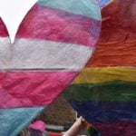 Colourful paper hearts for parade