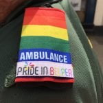 Pride in Belper wristband added to ambulance epaulette