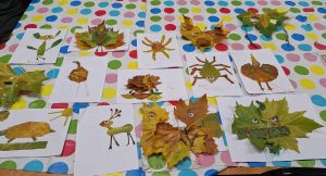 Creatures made from leaves